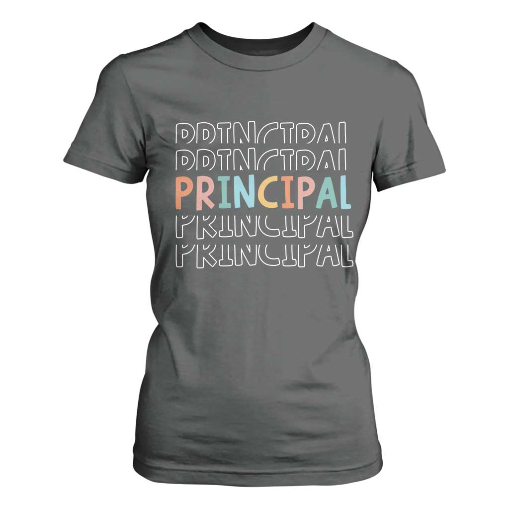 Boho Retro Vintage Principal Back to School T Shirt For Women TS14 Dark Heather Print Your Wear