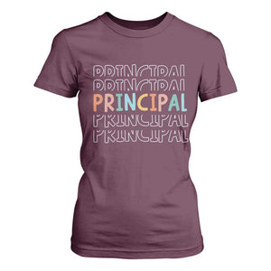 Boho Retro Vintage Principal Back to School T Shirt For Women TS14 Maroon Print Your Wear