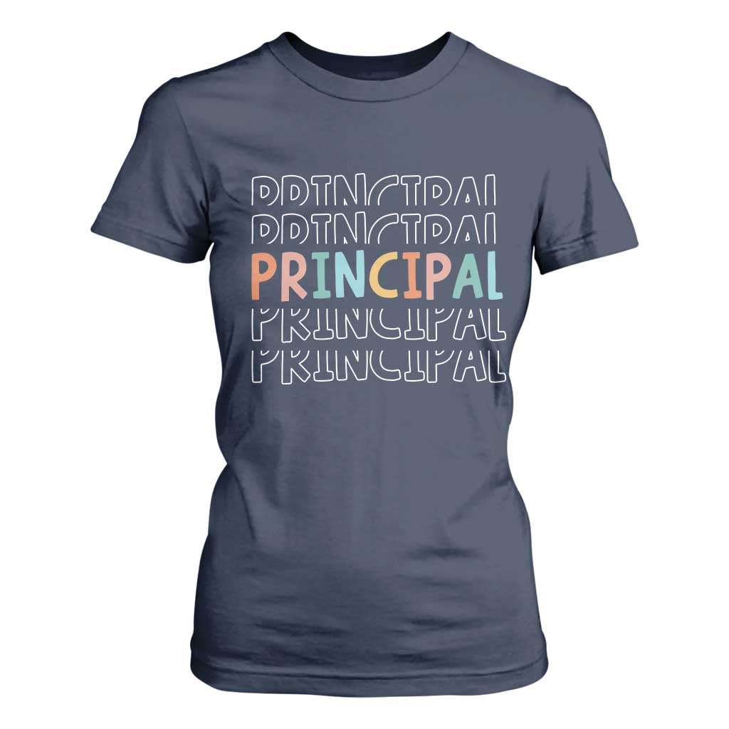 Boho Retro Vintage Principal Back to School T Shirt For Women TS14 Navy Print Your Wear