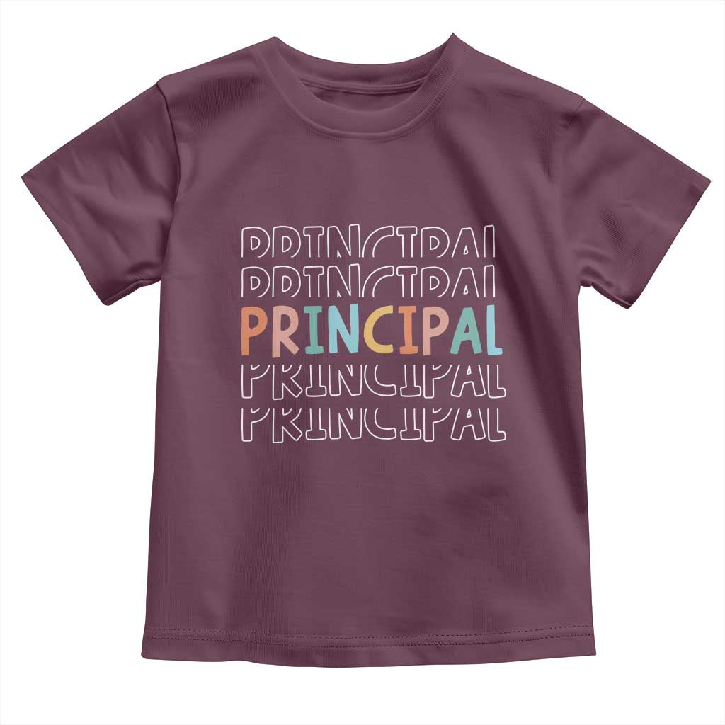 Boho Retro Vintage Principal Back to School Toddler T Shirt TS14 Maroon Print Your Wear