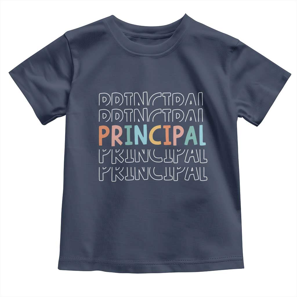 Boho Retro Vintage Principal Back to School Toddler T Shirt TS14 Navy Print Your Wear