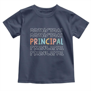 Boho Retro Vintage Principal Back to School Toddler T Shirt TS14 Navy Print Your Wear