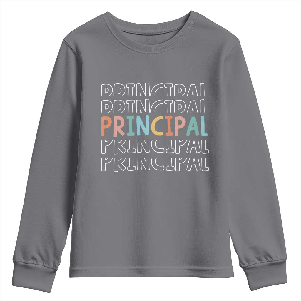 Boho Retro Vintage Principal Back to School Youth Sweatshirt TS14 Charcoal Print Your Wear