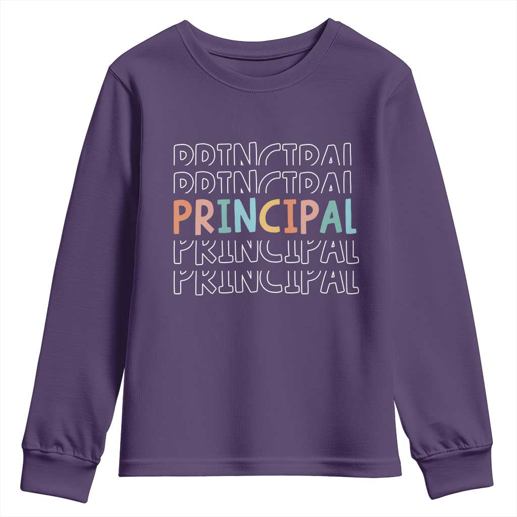 Boho Retro Vintage Principal Back to School Youth Sweatshirt TS14 Purple Print Your Wear