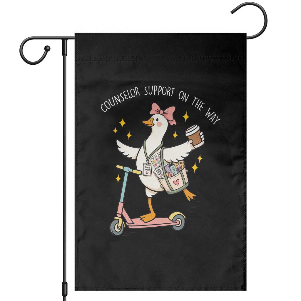 Counselor Support On The Way Garden Flag Silly Goose School Counselor TS14 Black Print Your Wear