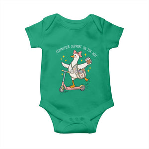 Counselor Support On The Way Baby Onesie Silly Goose School Counselor TS14 Irish Green Print Your Wear