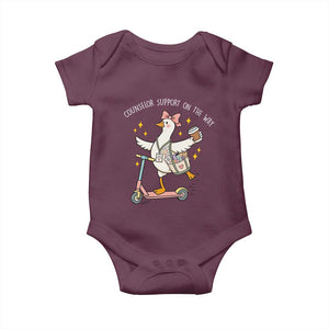 Counselor Support On The Way Baby Onesie Silly Goose School Counselor TS14 Maroon Print Your Wear