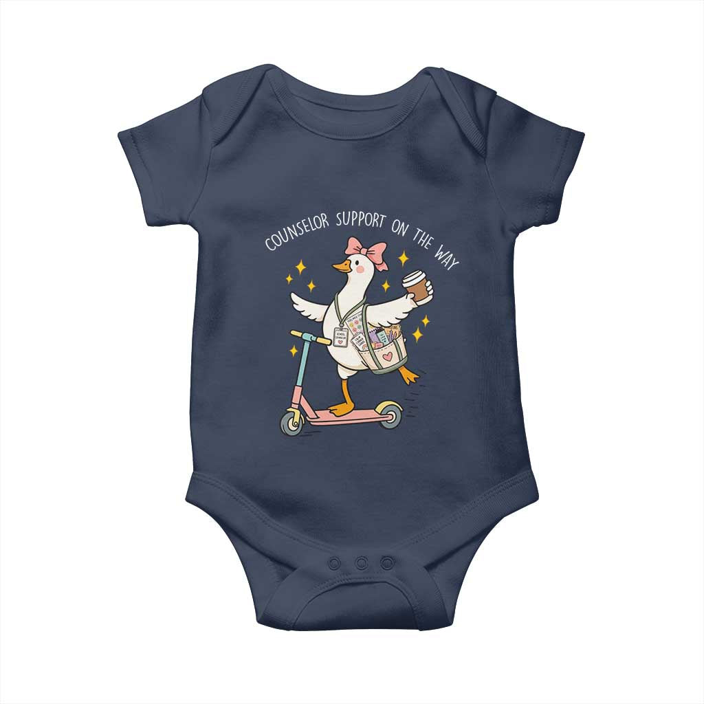 Counselor Support On The Way Baby Onesie Silly Goose School Counselor TS14 Navy Print Your Wear