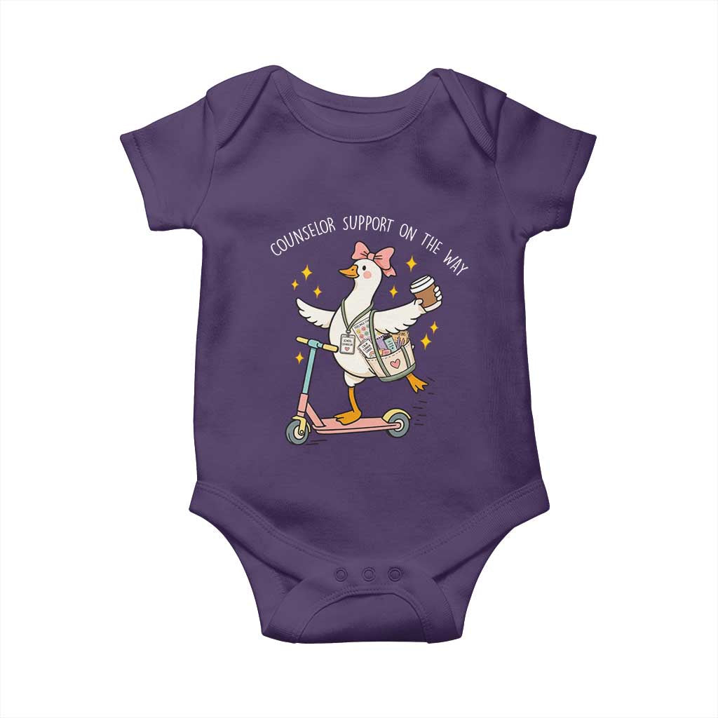 Counselor Support On The Way Baby Onesie Silly Goose School Counselor TS14 Purple Print Your Wear