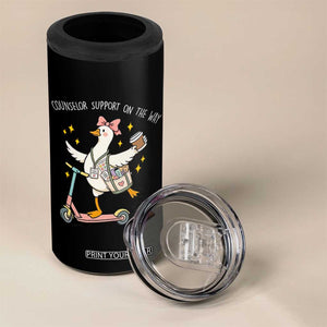 Counselor Support On The Way 4 in 1 Can Cooler Tumbler Silly Goose School Counselor TS14 Print Your Wear