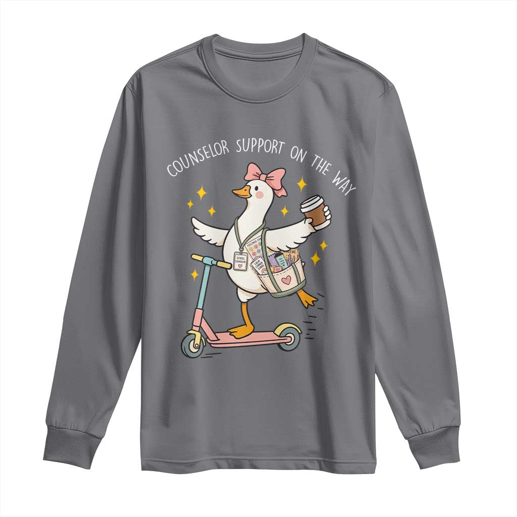 Counselor Support On The Way Long Sleeve Shirt Silly Goose School Counselor TS14 Charcoal Print Your Wear