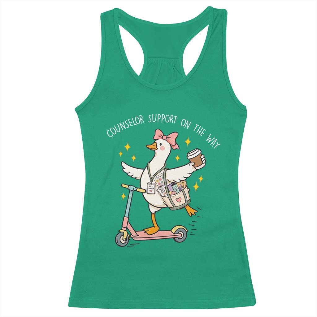 Counselor Support On The Way Racerback Tank Top Silly Goose School Counselor TS14 Irish Green Print Your Wear