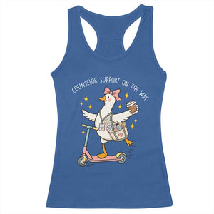 Counselor Support On The Way Racerback Tank Top Silly Goose School Counselor TS14 Royal Blue Print Your Wear