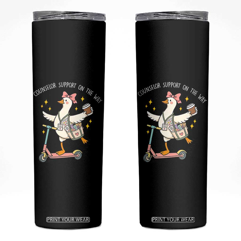 Counselor Support On The Way Skinny Tumbler Silly Goose School Counselor TS14 Black Print Your Wear
