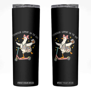 Counselor Support On The Way Skinny Tumbler Silly Goose School Counselor TS14 Black Print Your Wear