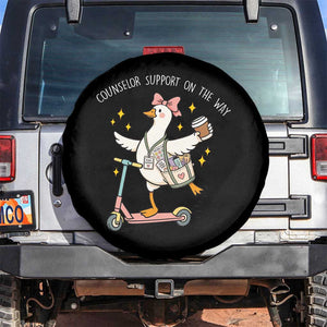 Counselor Support On The Way Spare Tire Cover Silly Goose School Counselor TS14 No hole Black Print Your Wear