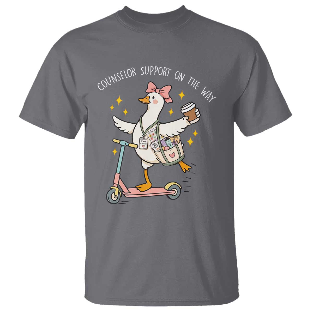 Counselor Support On The Way T Shirt Silly Goose School Counselor TS14 Charcoal Print Your Wear