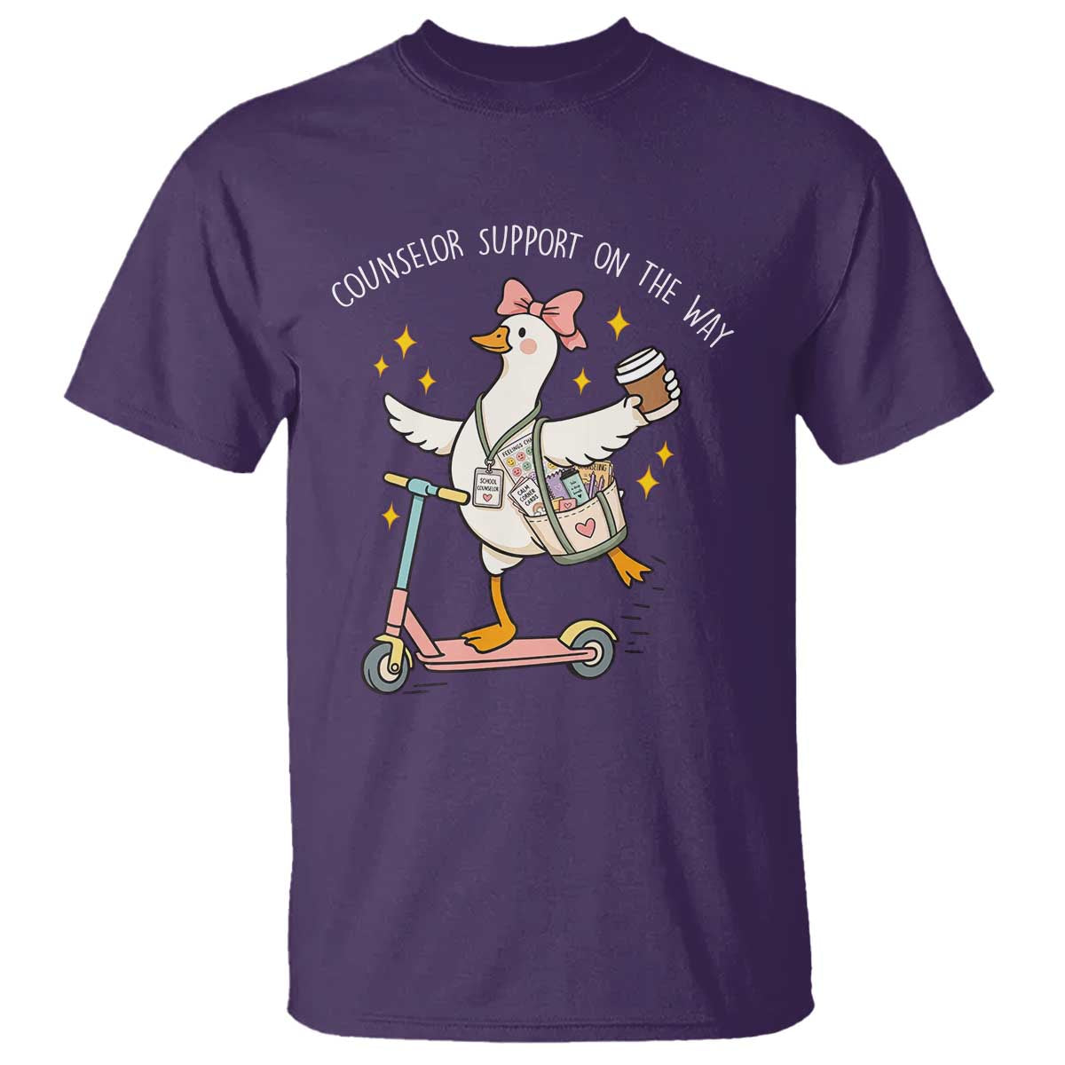 Counselor Support On The Way T Shirt Silly Goose School Counselor TS14 Purple Print Your Wear