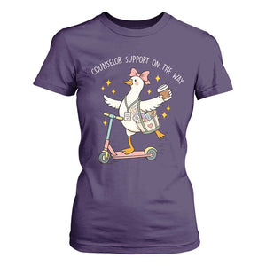 Counselor Support On The Way T Shirt For Women Silly Goose School Counselor TS14 Purple Print Your Wear