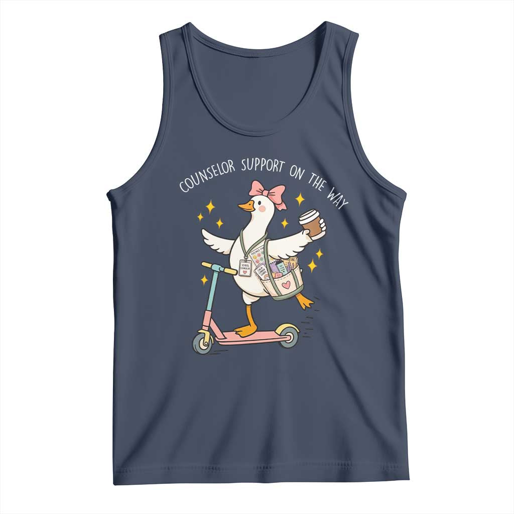 Counselor Support On The Way Tank Top Silly Goose School Counselor TS14 Navy Print Your Wear