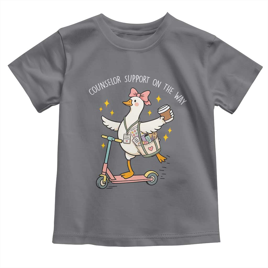 Counselor Support On The Way Toddler T Shirt Silly Goose School Counselor TS14 Charcoal Print Your Wear