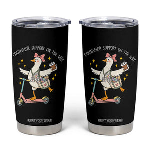 Counselor Support On The Way Tumbler Cup Silly Goose School Counselor TS14 Black Print Your Wear