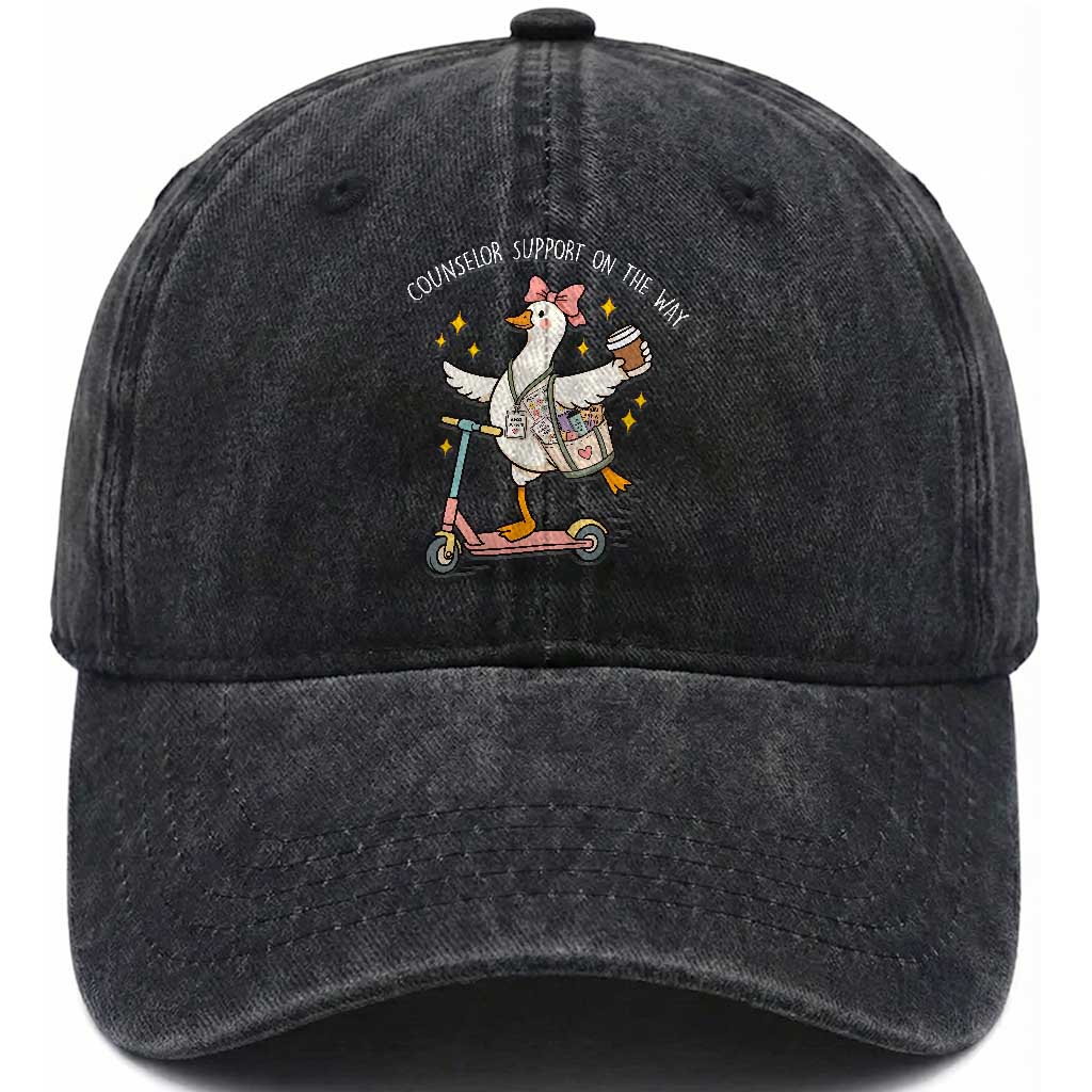 Counselor Support On The Way Washed Cotton Baseball Cap Silly Goose School Counselor TS14 Print Your Wear