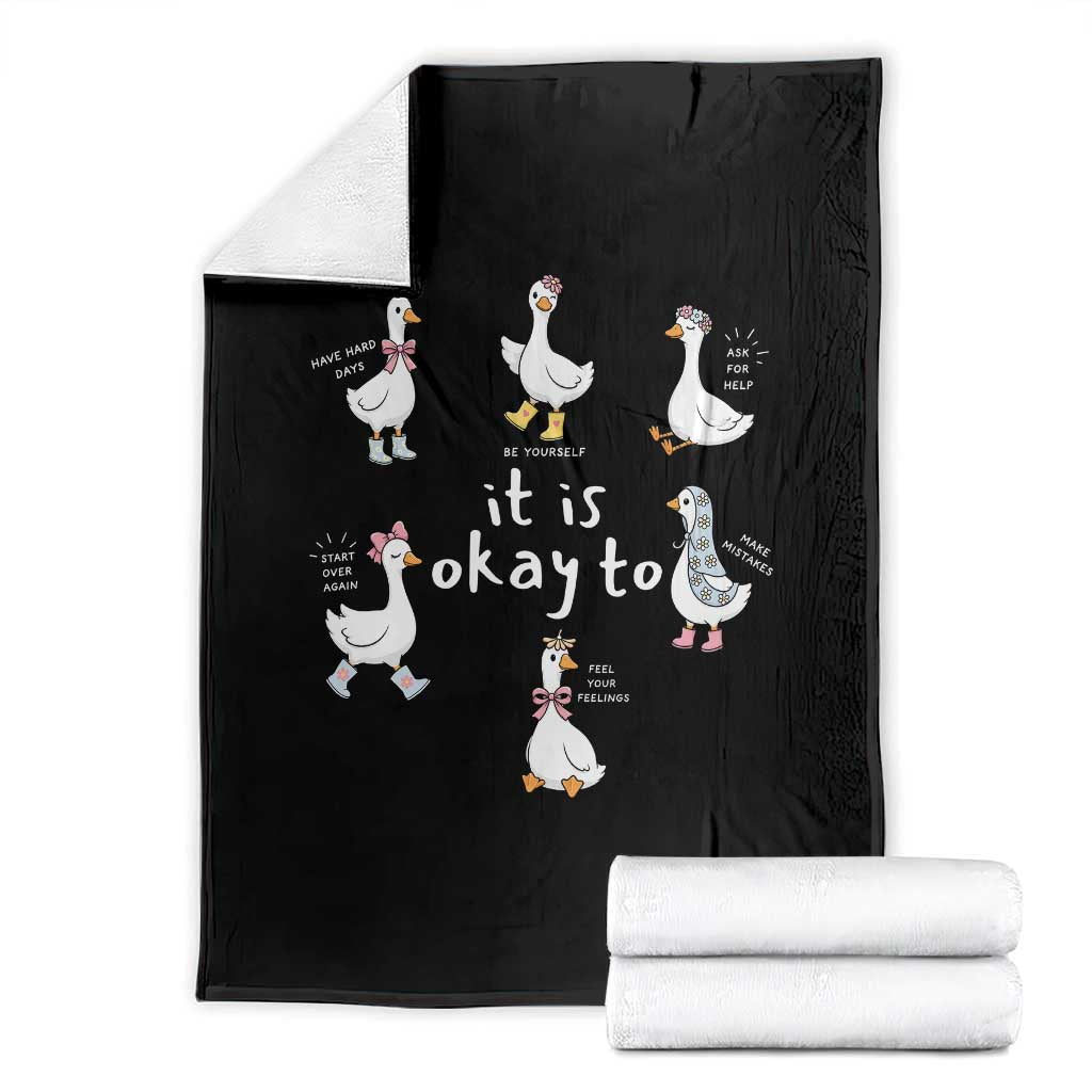Silly Goose It is Okay to Mental Health Throw Blanket Counselor Special Education TS14 Black Print Your Wear