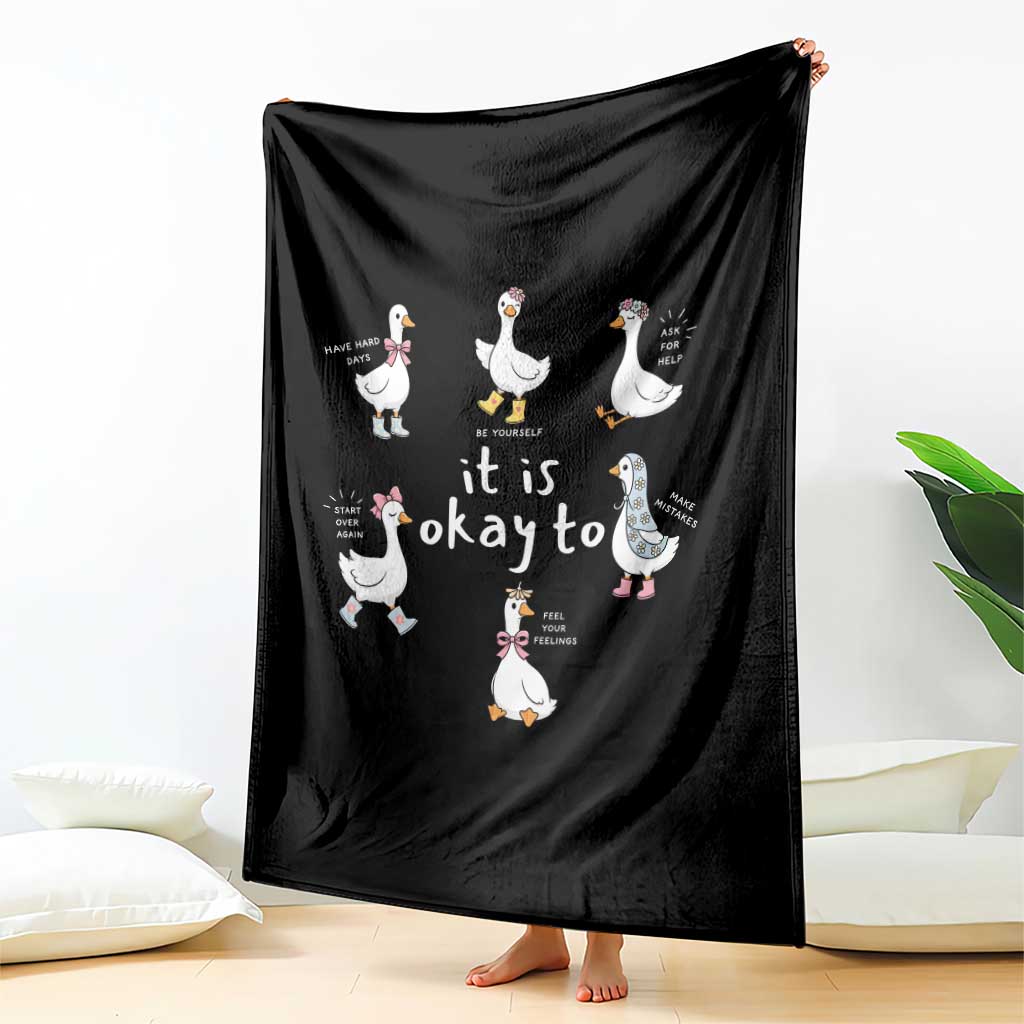 Silly Goose It is Okay to Mental Health Throw Blanket Counselor Special Education TS14 Print Your Wear