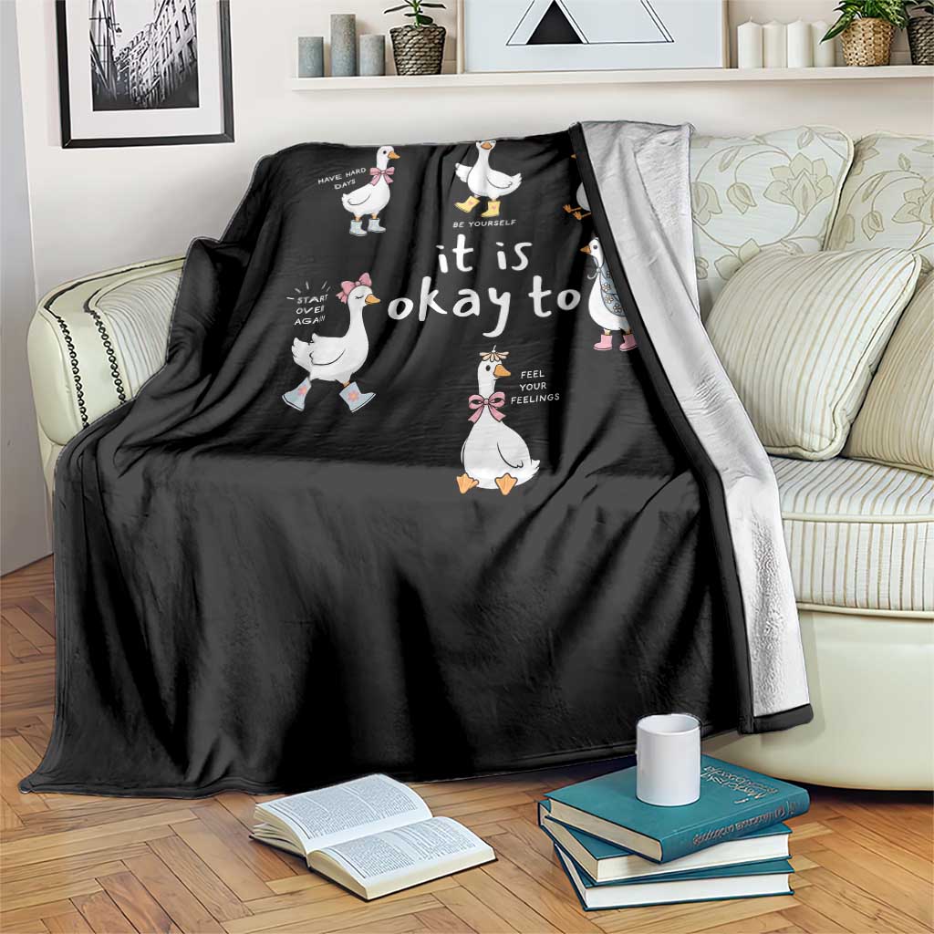 Silly Goose It is Okay to Mental Health Throw Blanket Counselor Special Education TS14 Print Your Wear