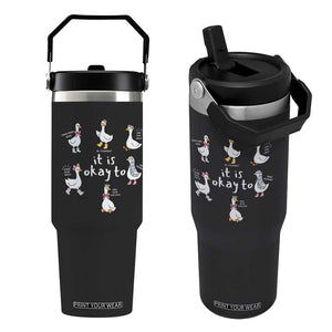 Silly Goose It is Okay to Mental Health Flip Straw Tumbler Counselor Special Education TS14 One Size: 30 oz Black Print Your Wear
