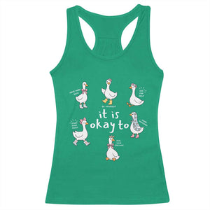 Silly Goose It is Okay to Mental Health Racerback Tank Top Counselor Special Education TS14 Irish Green Print Your Wear