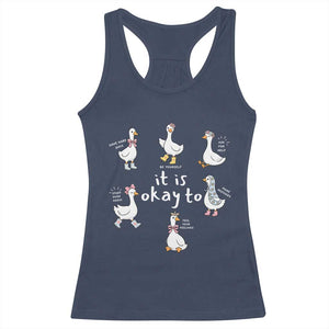 Silly Goose It is Okay to Mental Health Racerback Tank Top Counselor Special Education TS14 Navy Print Your Wear