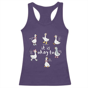 Silly Goose It is Okay to Mental Health Racerback Tank Top Counselor Special Education TS14 Purple Print Your Wear