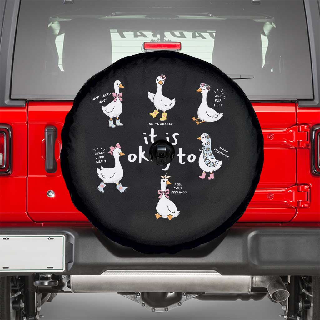 Silly Goose It is Okay to Mental Health Spare Tire Cover Counselor Special Education TS14 Black Print Your Wear