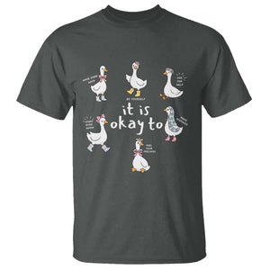 Silly Goose It is Okay to Mental Health T Shirt Counselor Special Education TS14 Dark Heather Print Your Wear