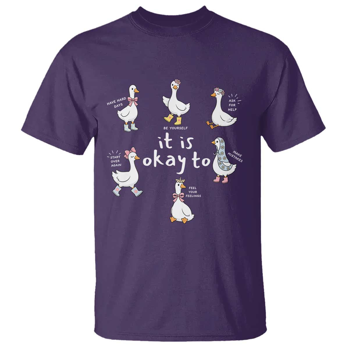 Silly Goose It is Okay to Mental Health T Shirt Counselor Special Education TS14 Purple Print Your Wear