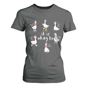 Silly Goose It is Okay to Mental Health T Shirt For Women Counselor Special Education TS14 Dark Heather Print Your Wear