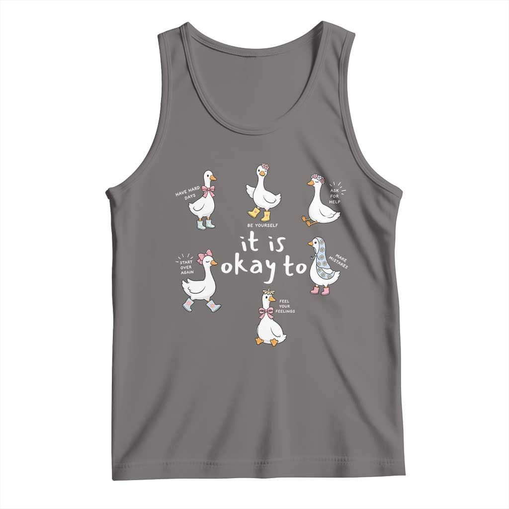 Silly Goose It is Okay to Mental Health Tank Top Counselor Special Education TS14 Deep Heather Print Your Wear