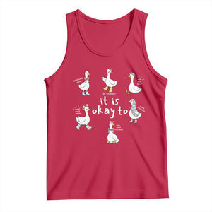 Silly Goose It is Okay to Mental Health Tank Top Counselor Special Education TS14 Red Print Your Wear