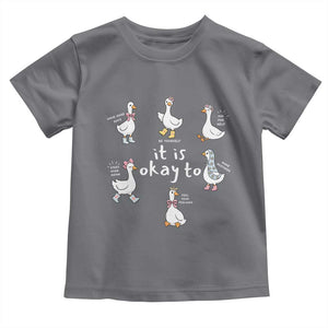 Silly Goose It is Okay to Mental Health Toddler T Shirt Counselor Special Education TS14 Charcoal Print Your Wear