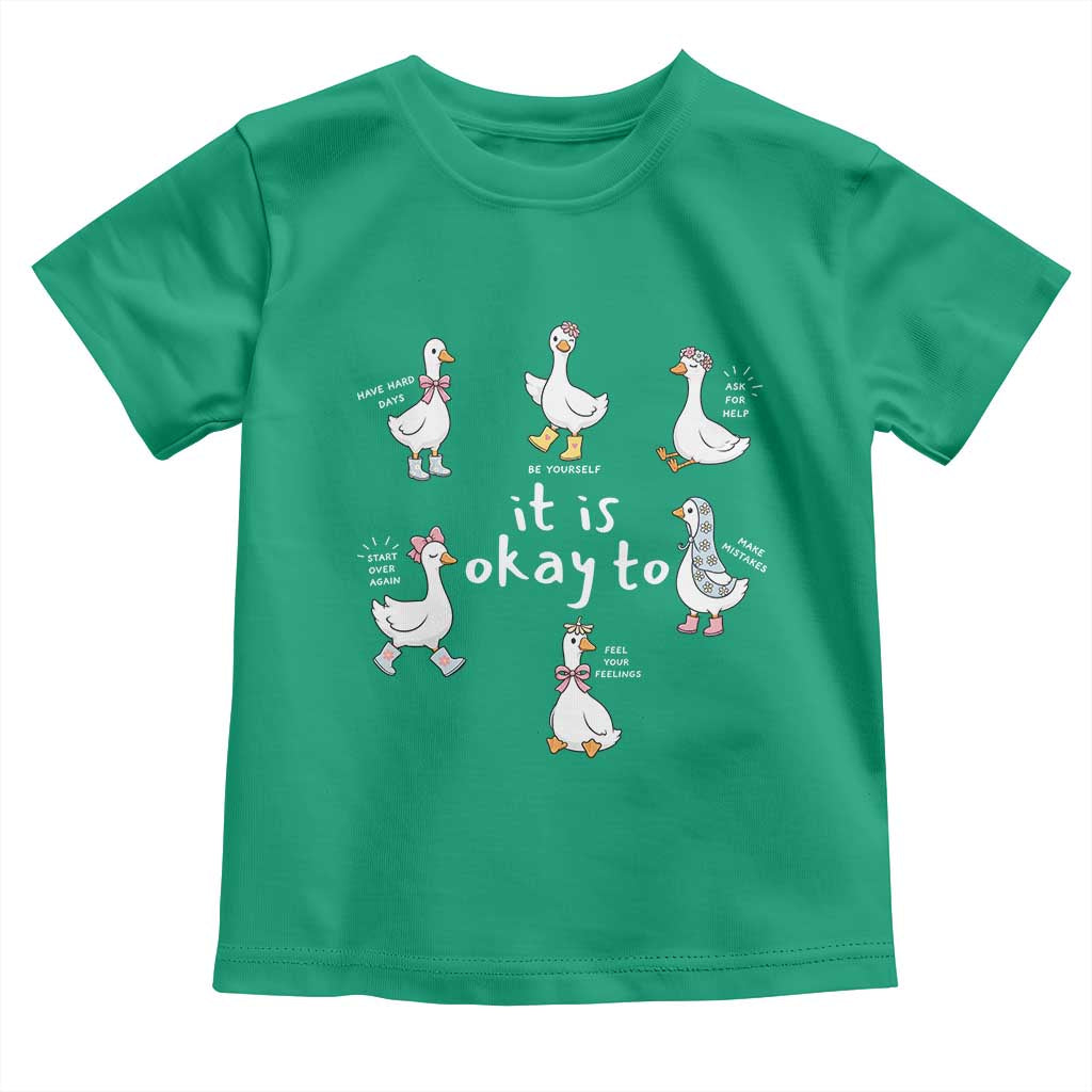 Silly Goose It is Okay to Mental Health Toddler T Shirt Counselor Special Education TS14 Irish Green Print Your Wear