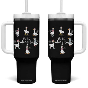 Silly Goose It is Okay to Mental Health Tumbler With Handle Counselor Special Education TS14 One Size: 40 oz Black Print Your Wear