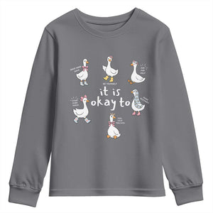 Silly Goose It is Okay to Mental Health Youth Sweatshirt Counselor Special Education TS14 Charcoal Print Your Wear