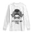Racing Car Checkered Flag Long Sleeve Shirt Messy Bun Woman Race Day TS14 White Print Your Wear