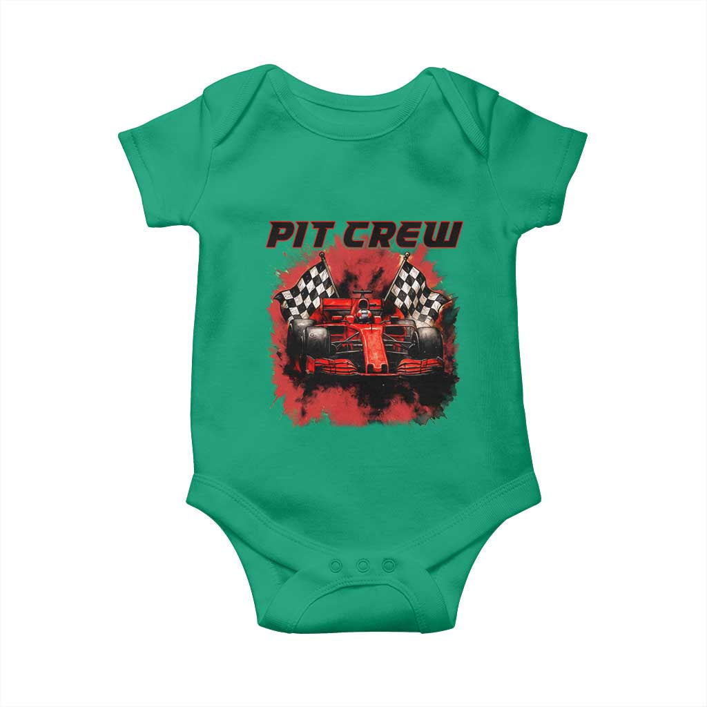 Racing Car Checkered Flag Baby Onesie Pit Crew Race Car TS14 Irish Green Print Your Wear