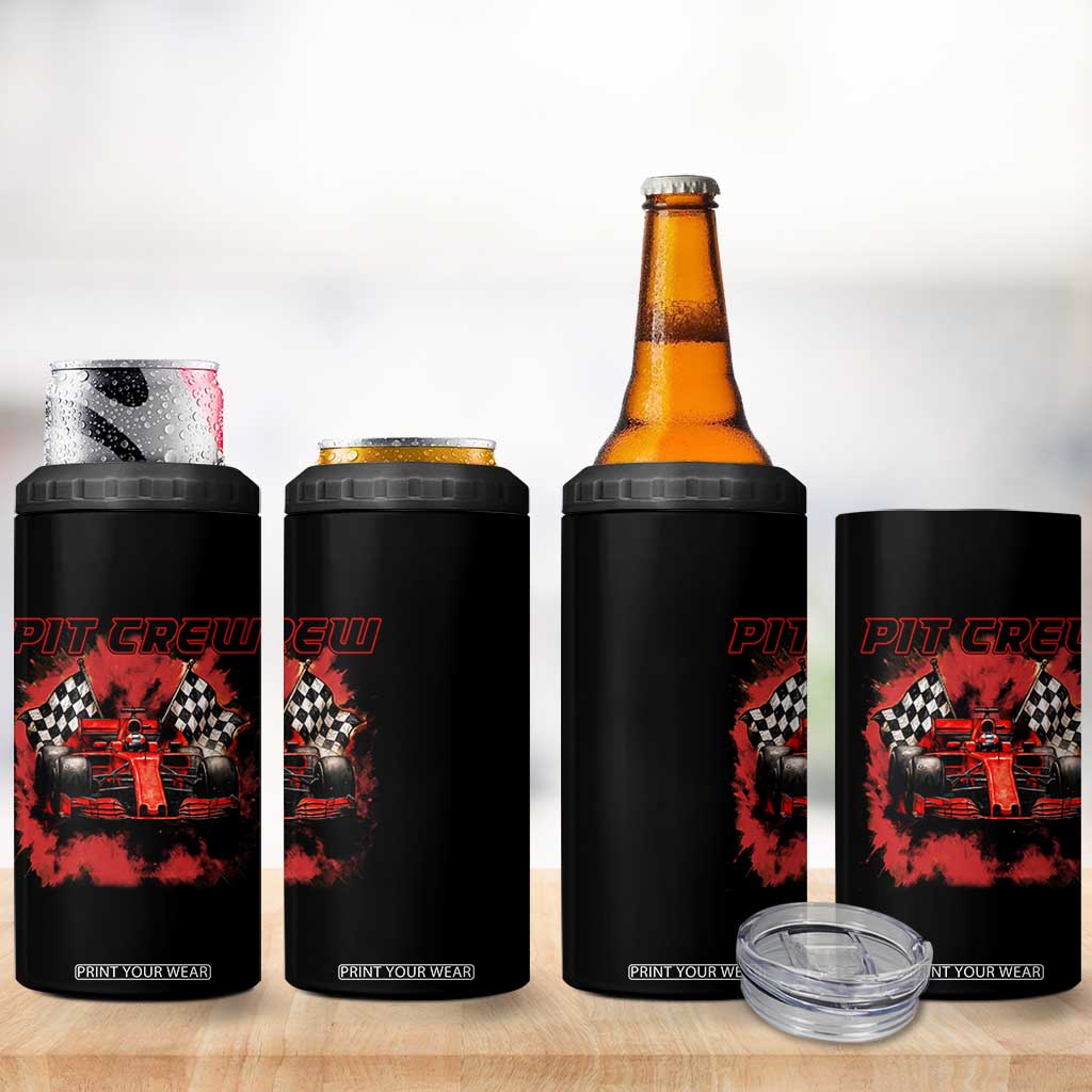 Racing Car Checkered Flag 4 in 1 Can Cooler Tumbler Pit Crew Race Car TS14 Print Your Wear
