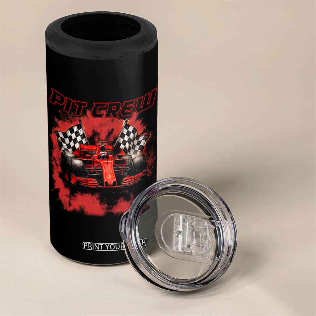 Racing Car Checkered Flag 4 in 1 Can Cooler Tumbler Pit Crew Race Car TS14 Print Your Wear