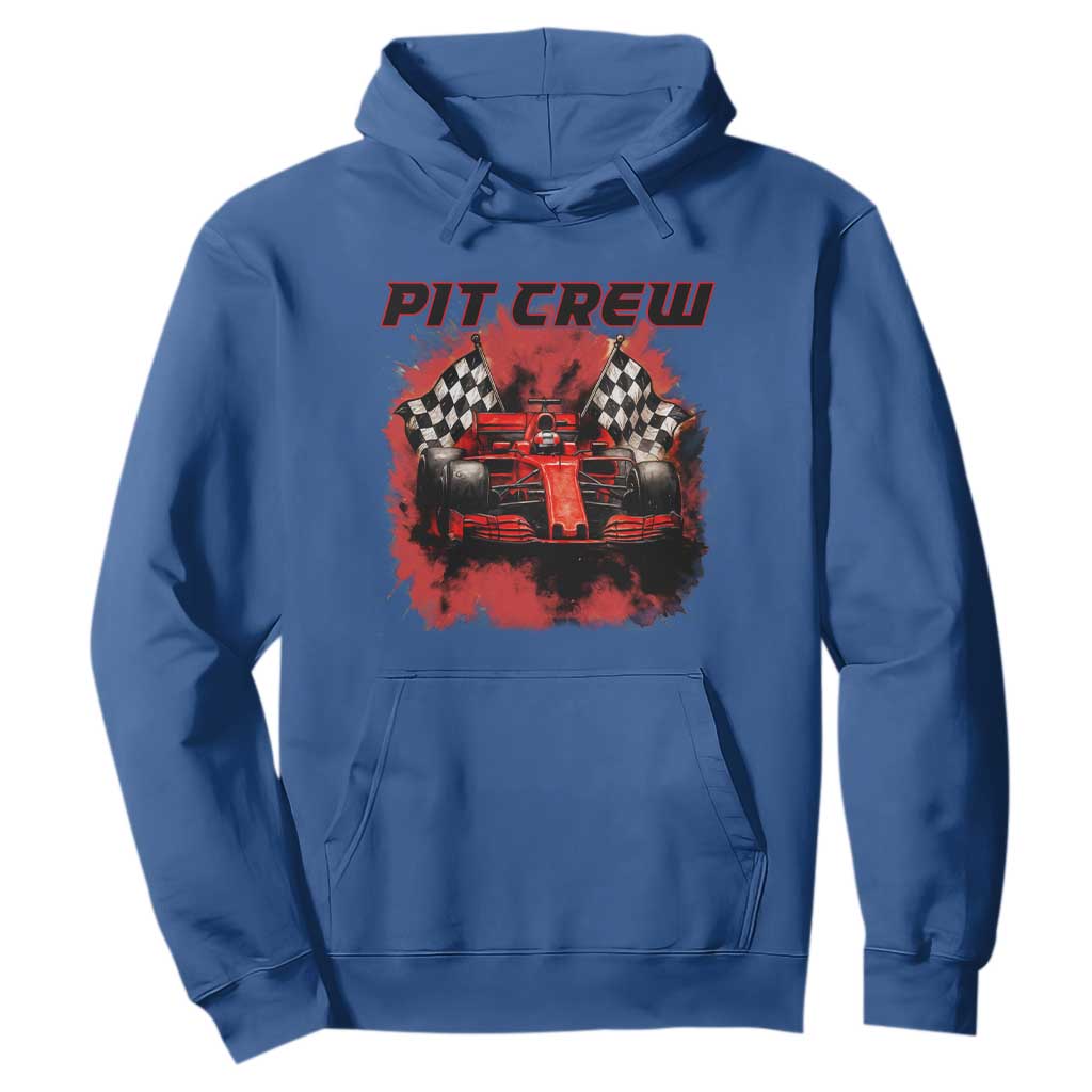 Racing Car Checkered Flag Hoodie Pit Crew Race Car TS14 Royal Blue Print Your Wear