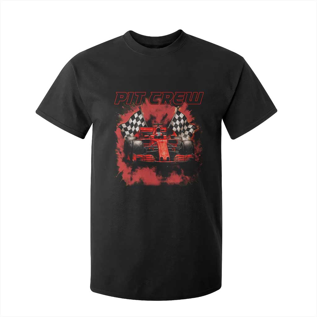 Racing Car Checkered Flag T Shirt For Kid Pit Crew Race Car TS14 Black Print Your Wear